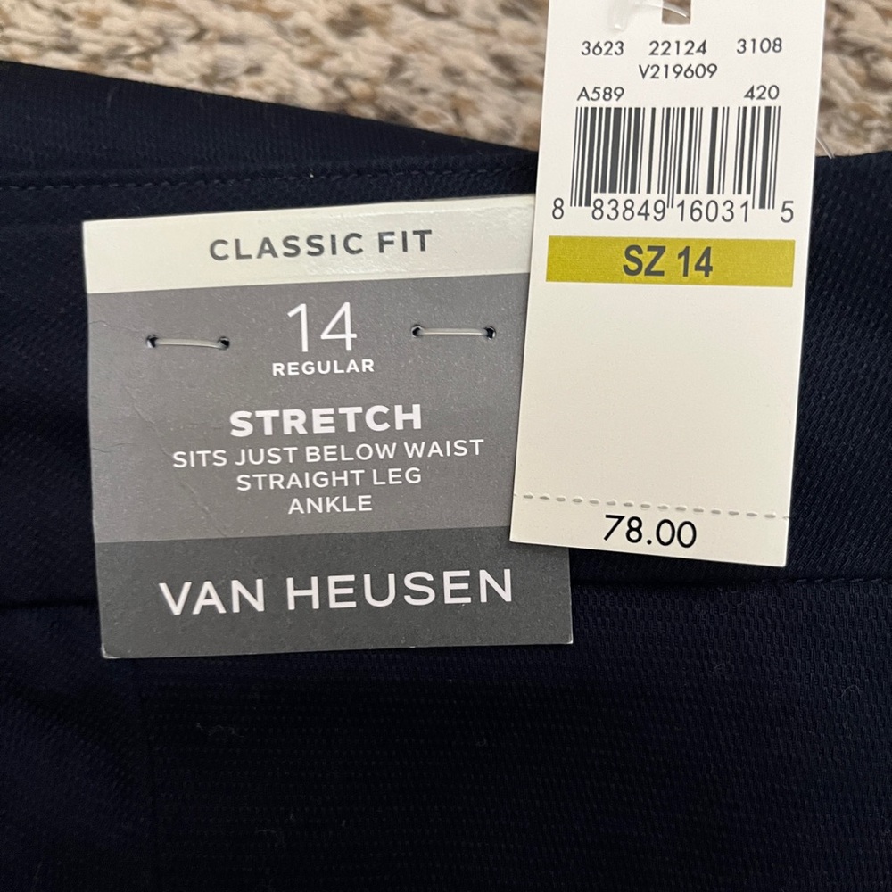 Van Heusen Stretch Regular Fit Pants - Dark Blue